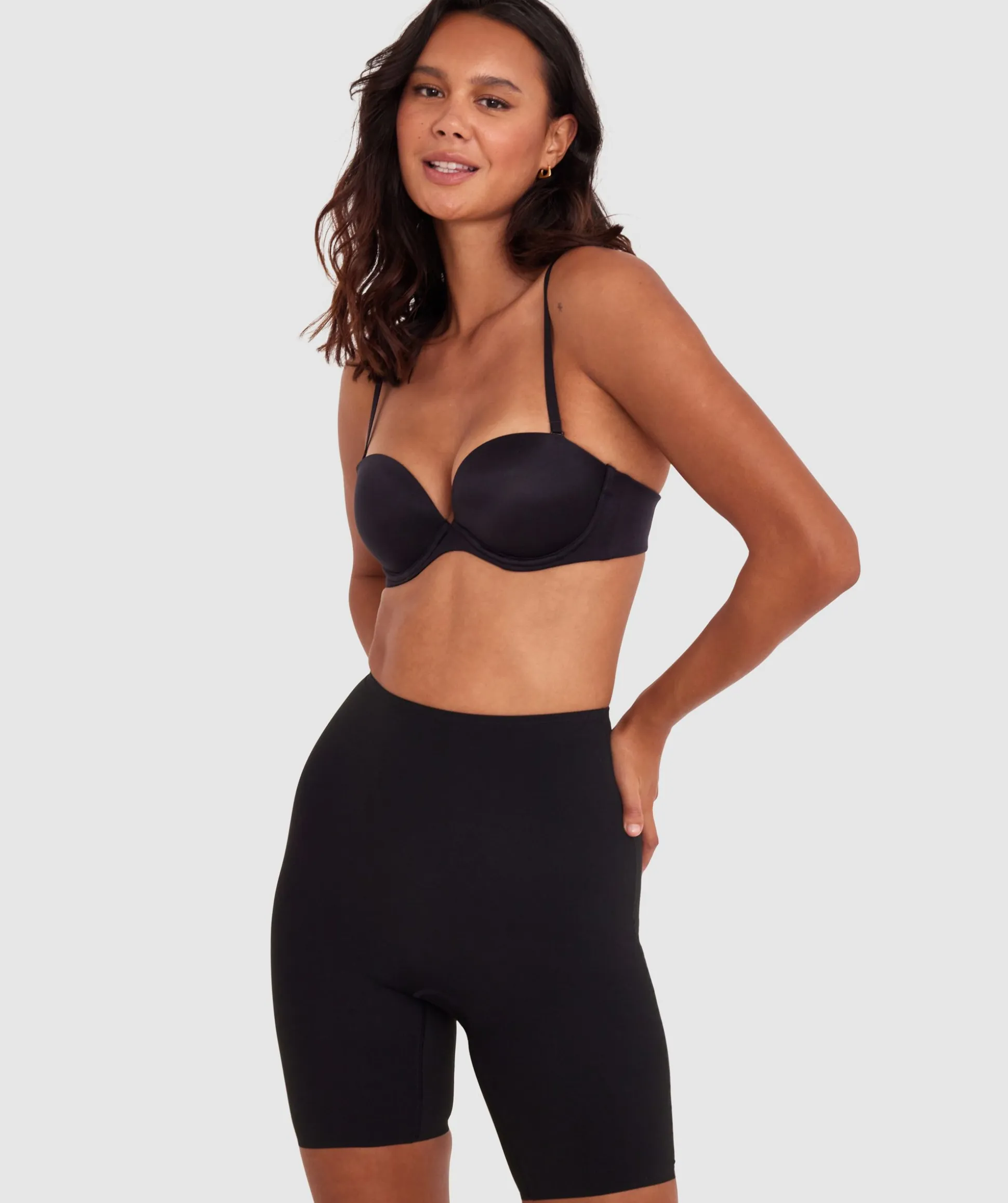Microfibre Thigh Shaper - Black