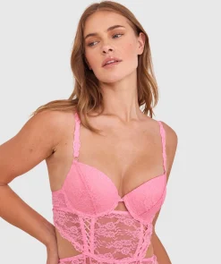 Monique Push Up Bodysuit-Pink