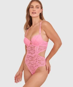 Monique Push Up Bodysuit-Pink