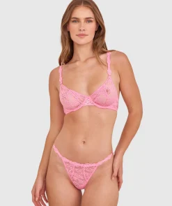 Monique Unlined Plunge Bra - Pink