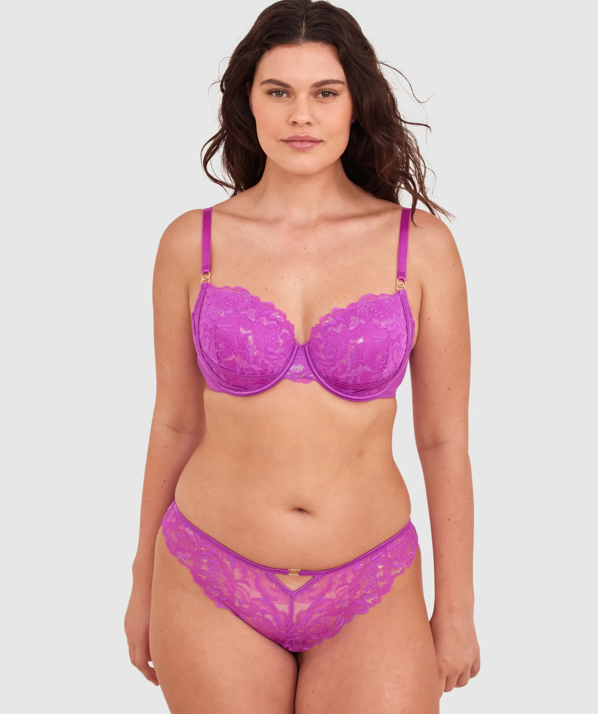 Narelle Lightly Lined Balconette Bra - Purple