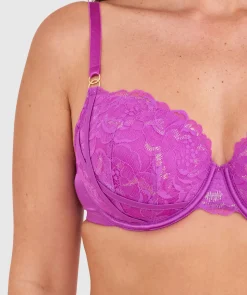 Narelle Lightly Lined Balconette Bra - Purple