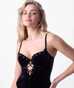 Night Games Bad Kitty Push Up Bodysuit - Black