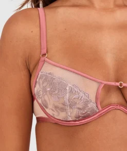 Night Games Bare All Unlined Delight & String Set - Rose/Lilac