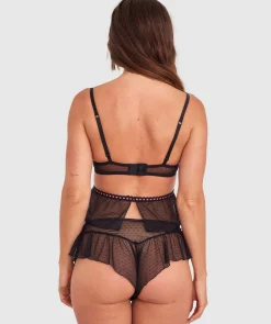 Night Games Bow Peep French Knicker - Black