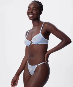 Night Games Breaking Hearts Unlined & String Set - Light Blue