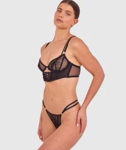 Night Games Eyes On Me Unlined Corset - Black