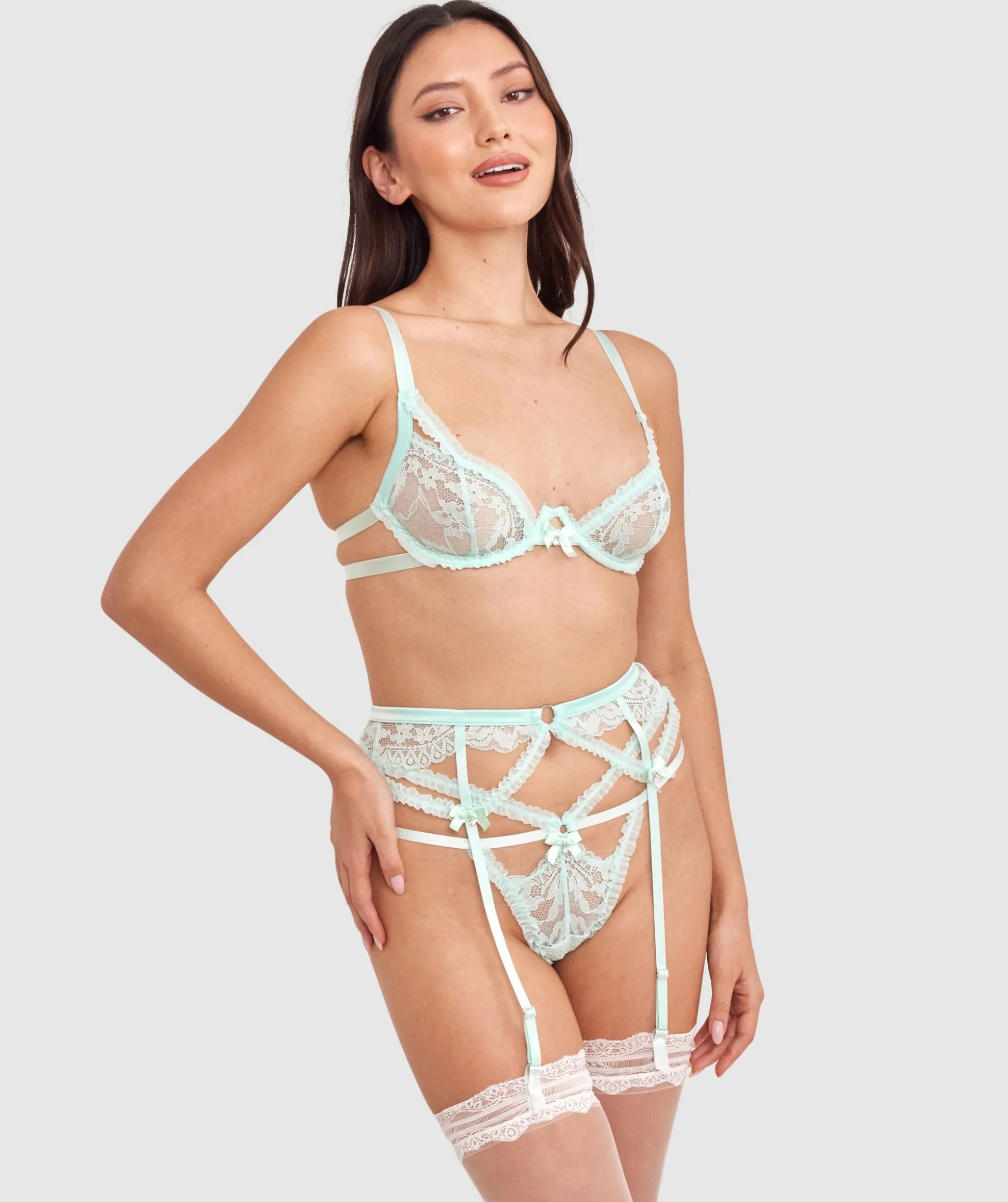 Night Games Forever Yours Suspender - Mint Green