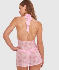 Night Games Rosy Secrets Slip - Print Floral/Pink