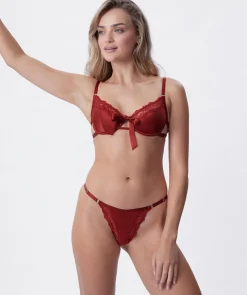 Night Games Sweetest Touch Unlined & String Set - Dark Brown