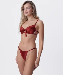Night Games Sweetest Touch Unlined & String Set - Dark Brown