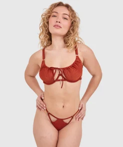 Night Games Wild Delight Unlined & String Set - Rust