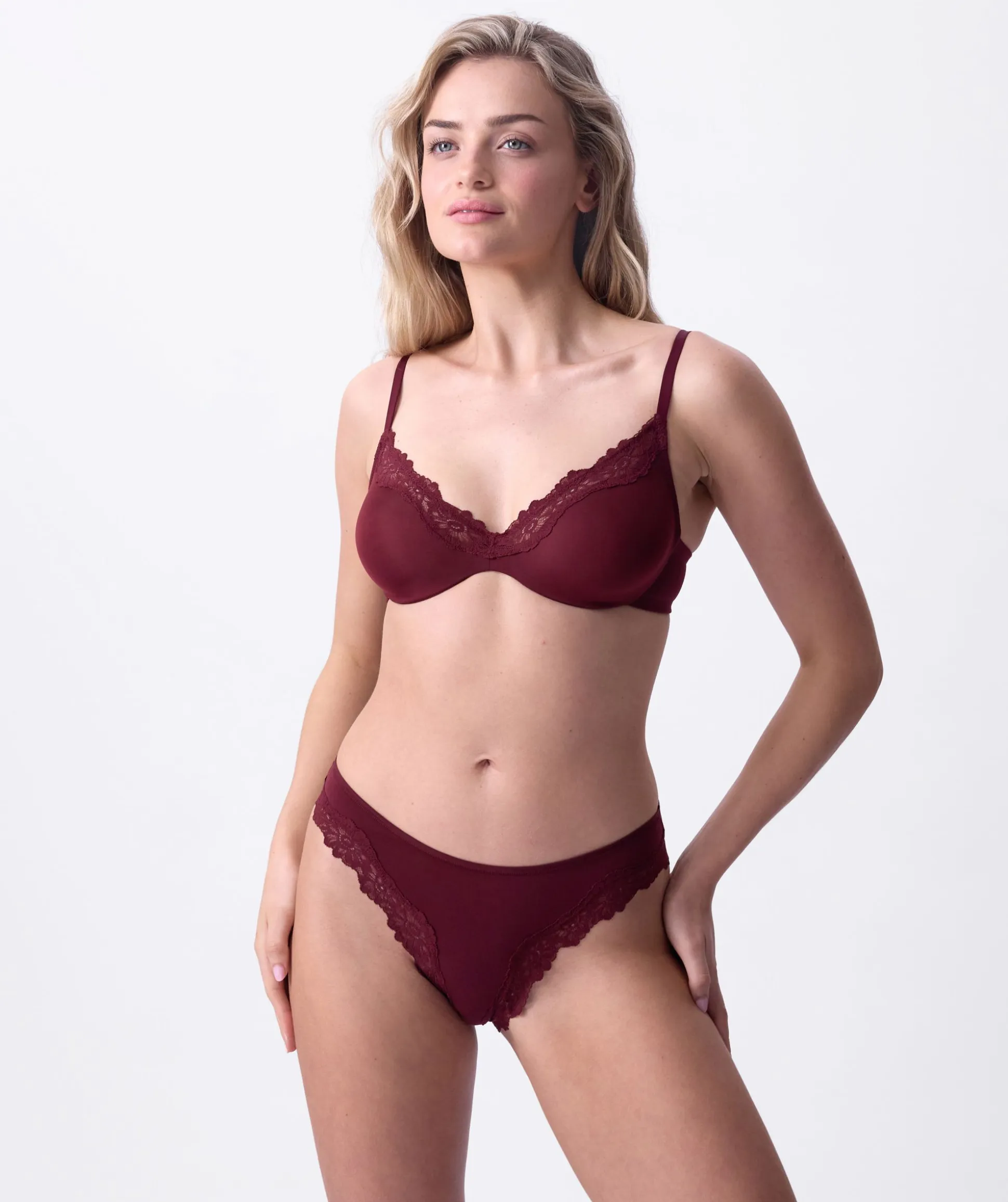 Nkd High Leg Brazilian Knicker - Berry