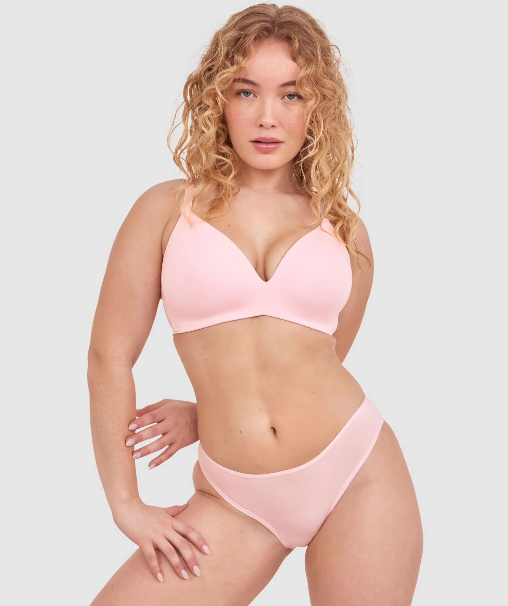 NKD High Leg Brazilian Knicker - Pink