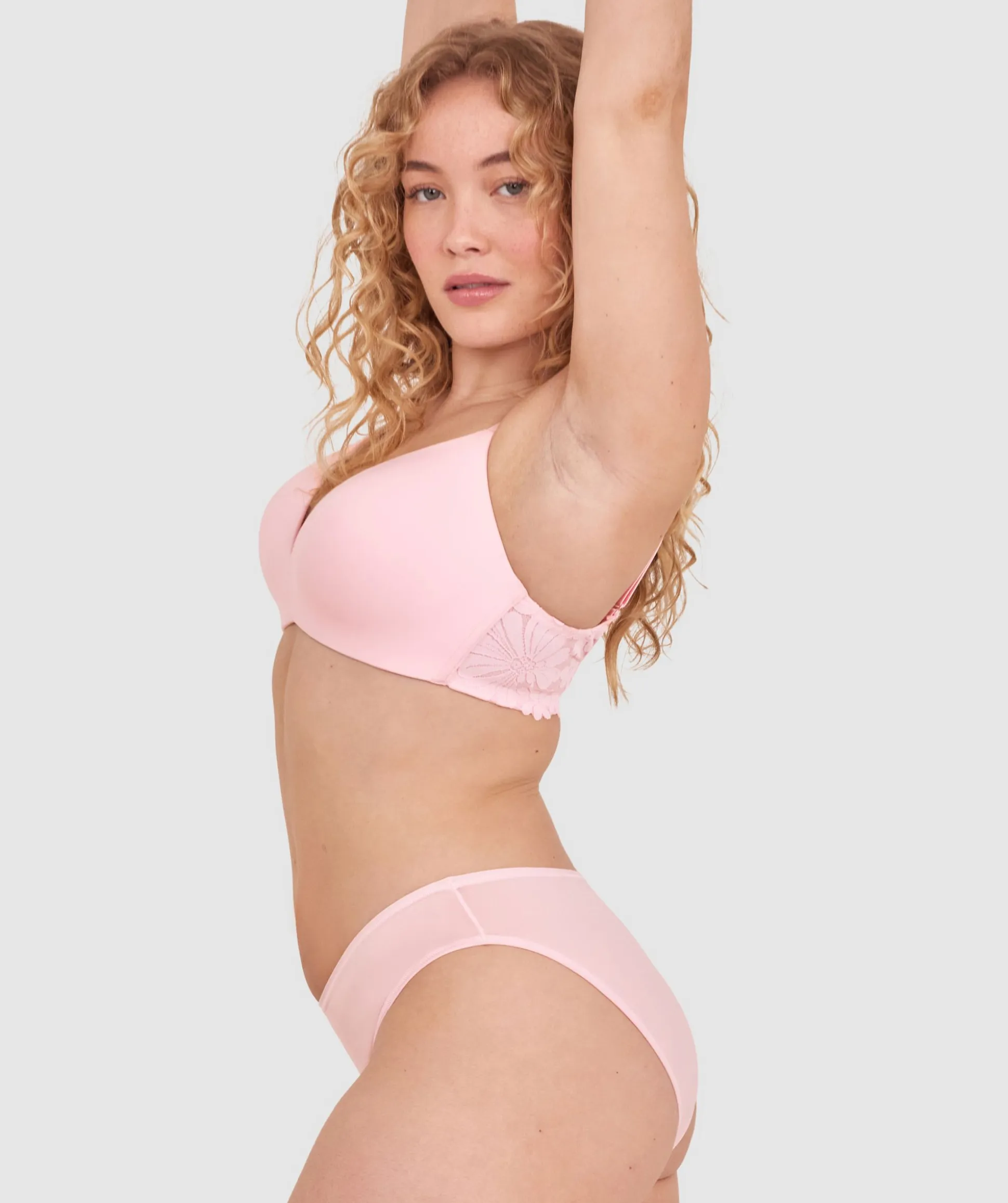 NKD High Leg Brazilian Knicker - Pink