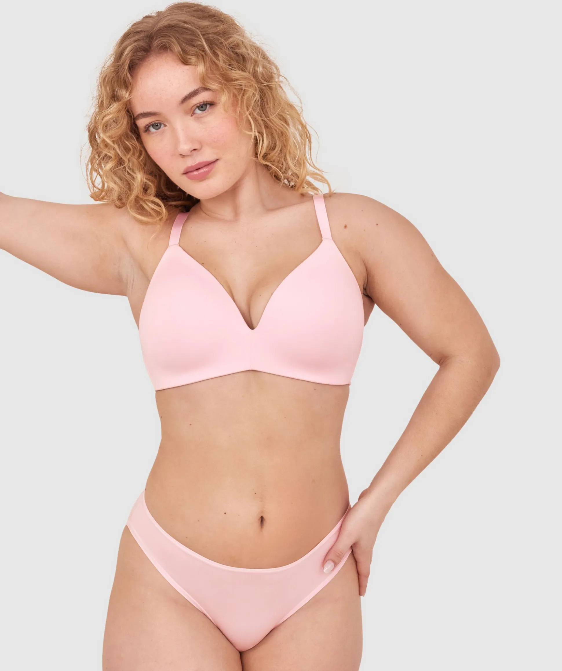 NKD High Leg Brazilian Knicker - Pink