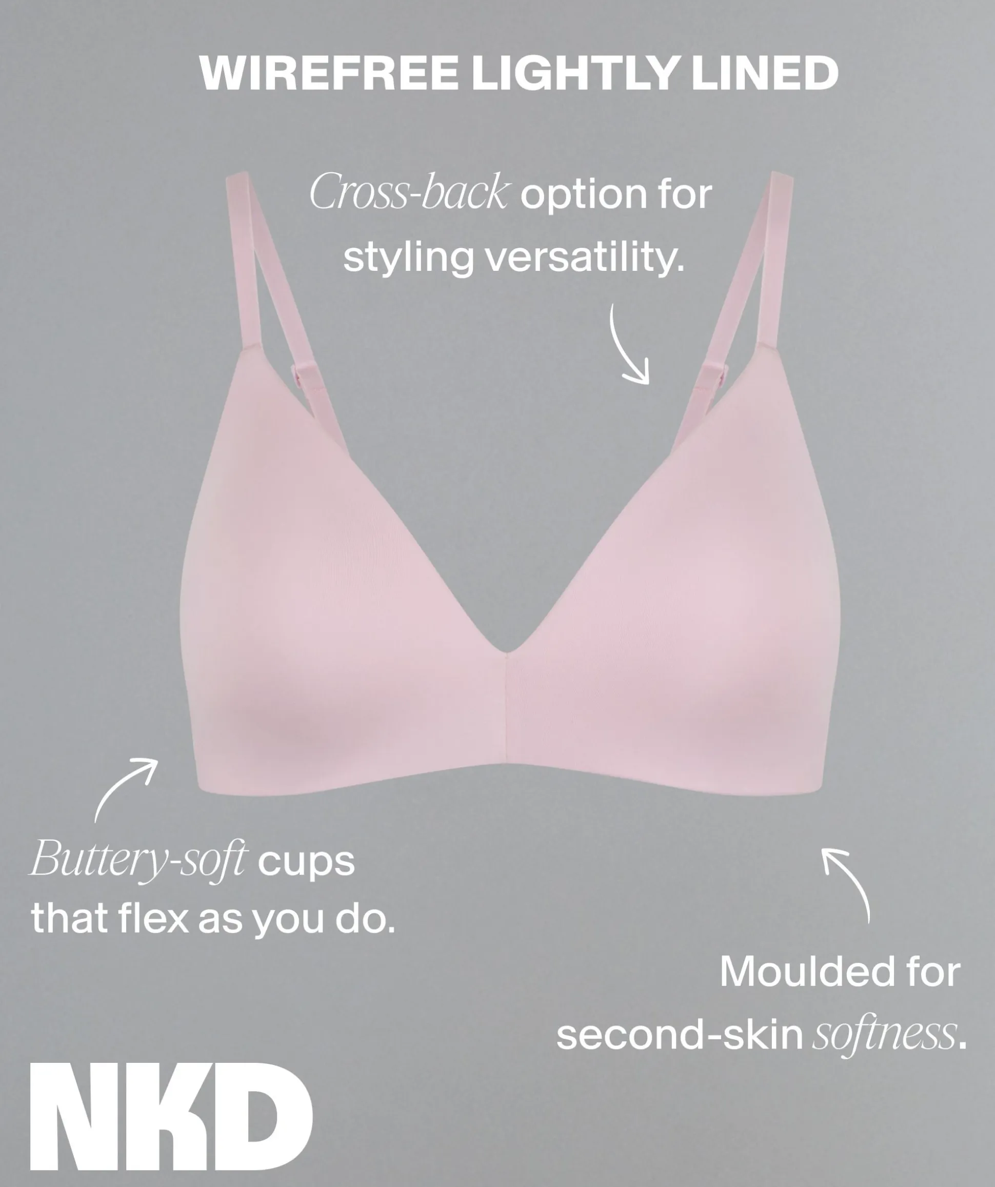 NKD Lightly Lined Wirefree Bra - Ivory