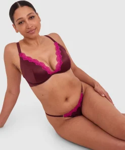 Paris Unlined Bra - Dark Rust/Magenta