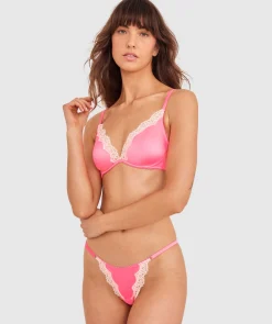Paris Unlined Bra - Hot Pink / Cream
