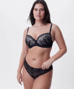 Posie Lightly Lined Balconette Bra - Black