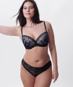 Posie Lightly Lined Balconette Bra - Black