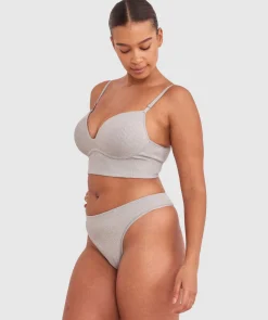 Rib Basics G String - Grey