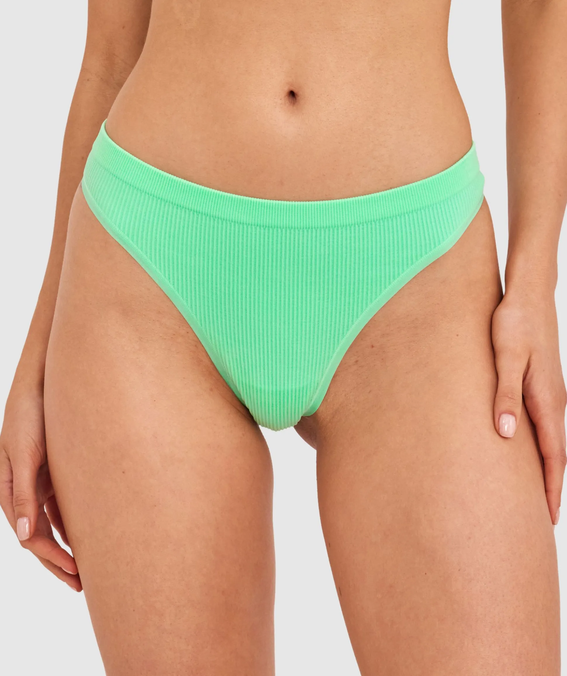 Rib Basics G String-Mint Green