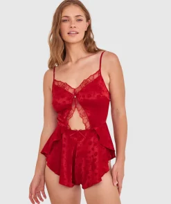 Rosalie Playsuit - Dark Red 2