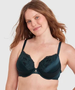 Rosaria Lightly Lined Bra-Dark Green