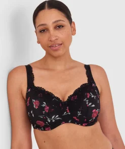 Sapphire Full Coverage Underwire Bra - Print Floral/Black
