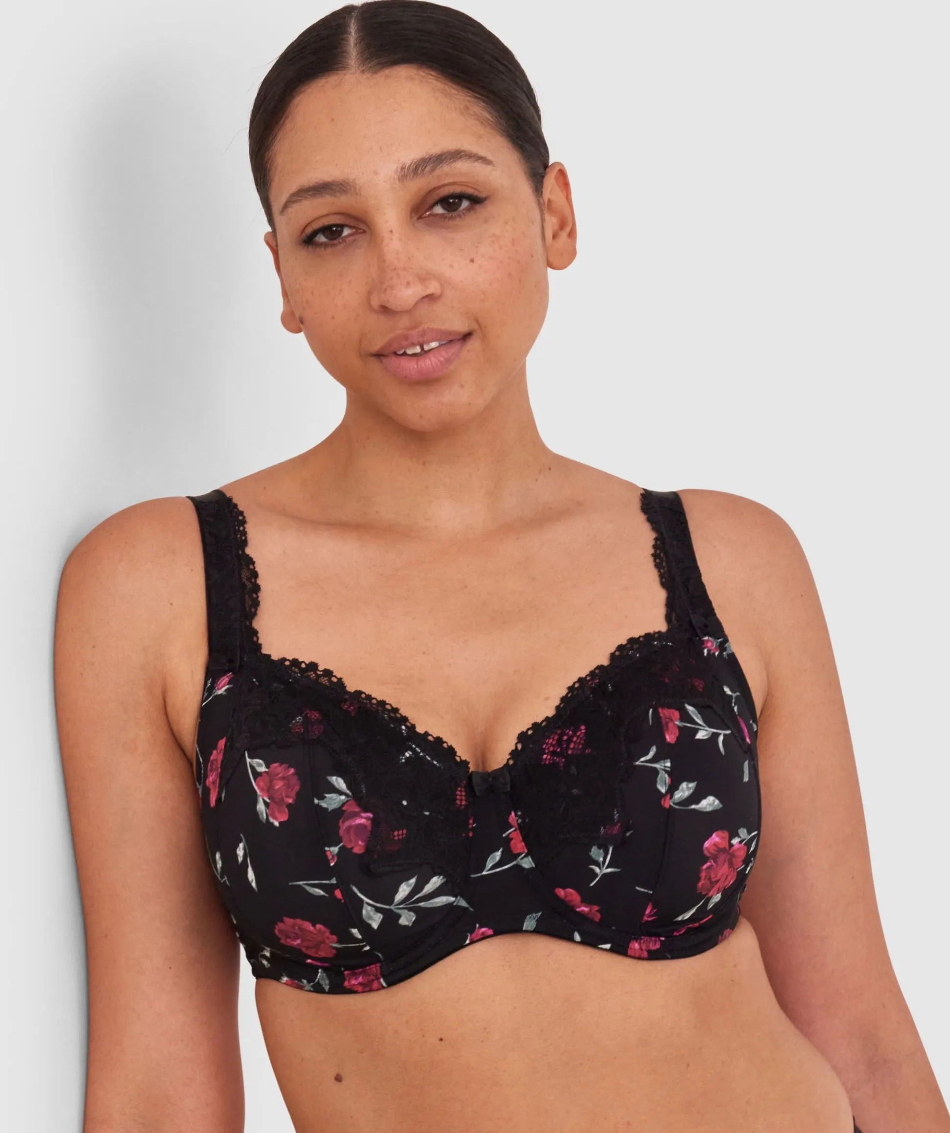 Sapphire Full Coverage Underwire Bra - Print Floral/Black
