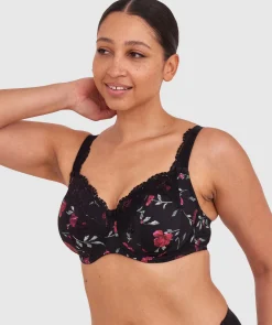 Sapphire Full Coverage Underwire Bra - Print Floral/Black
