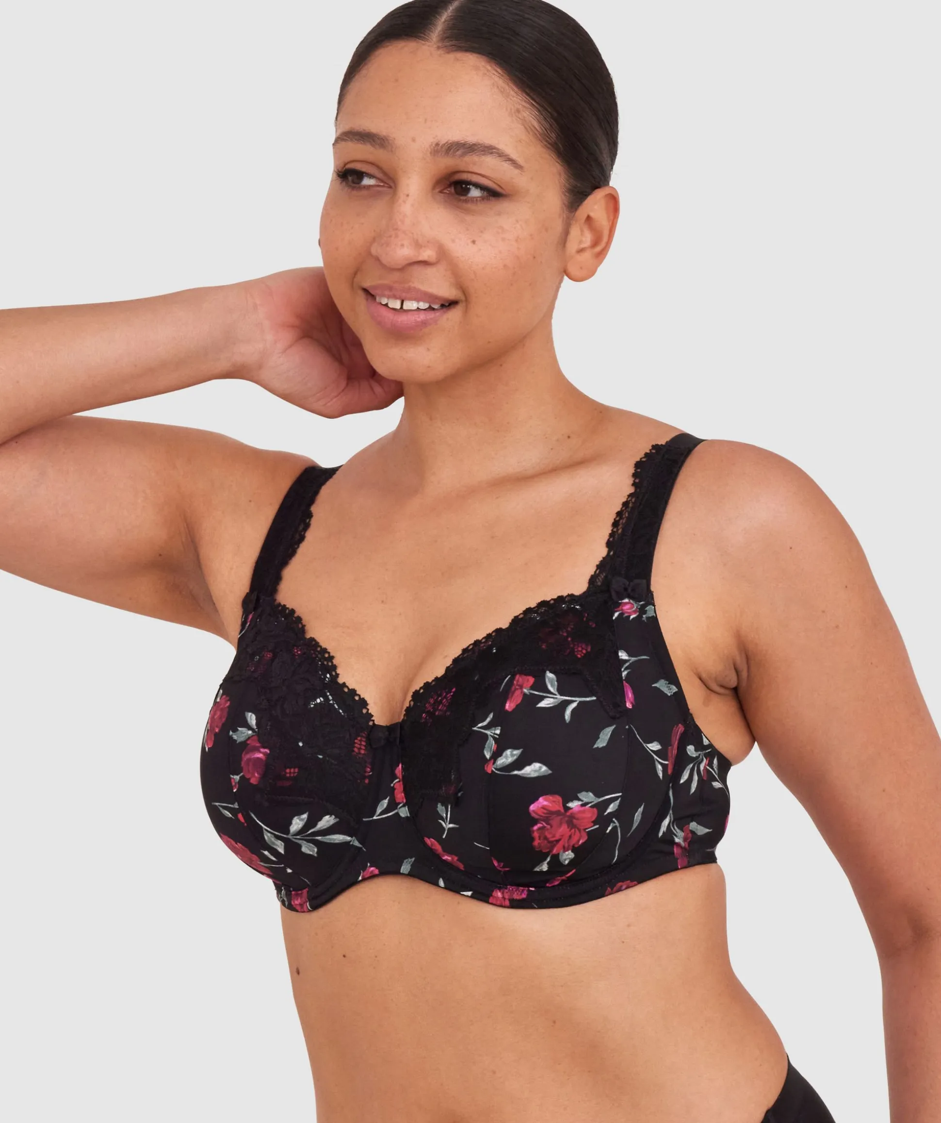 Sapphire Full Coverage Underwire Bra - Print Floral/Black