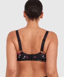 Sapphire Full Coverage Underwire Bra - Print Floral/Black