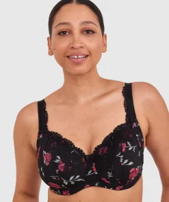 Sapphire Full Coverage Underwire Bra - Print Floral/Black