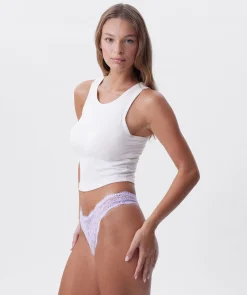 Sara High Leg G String - Lavender