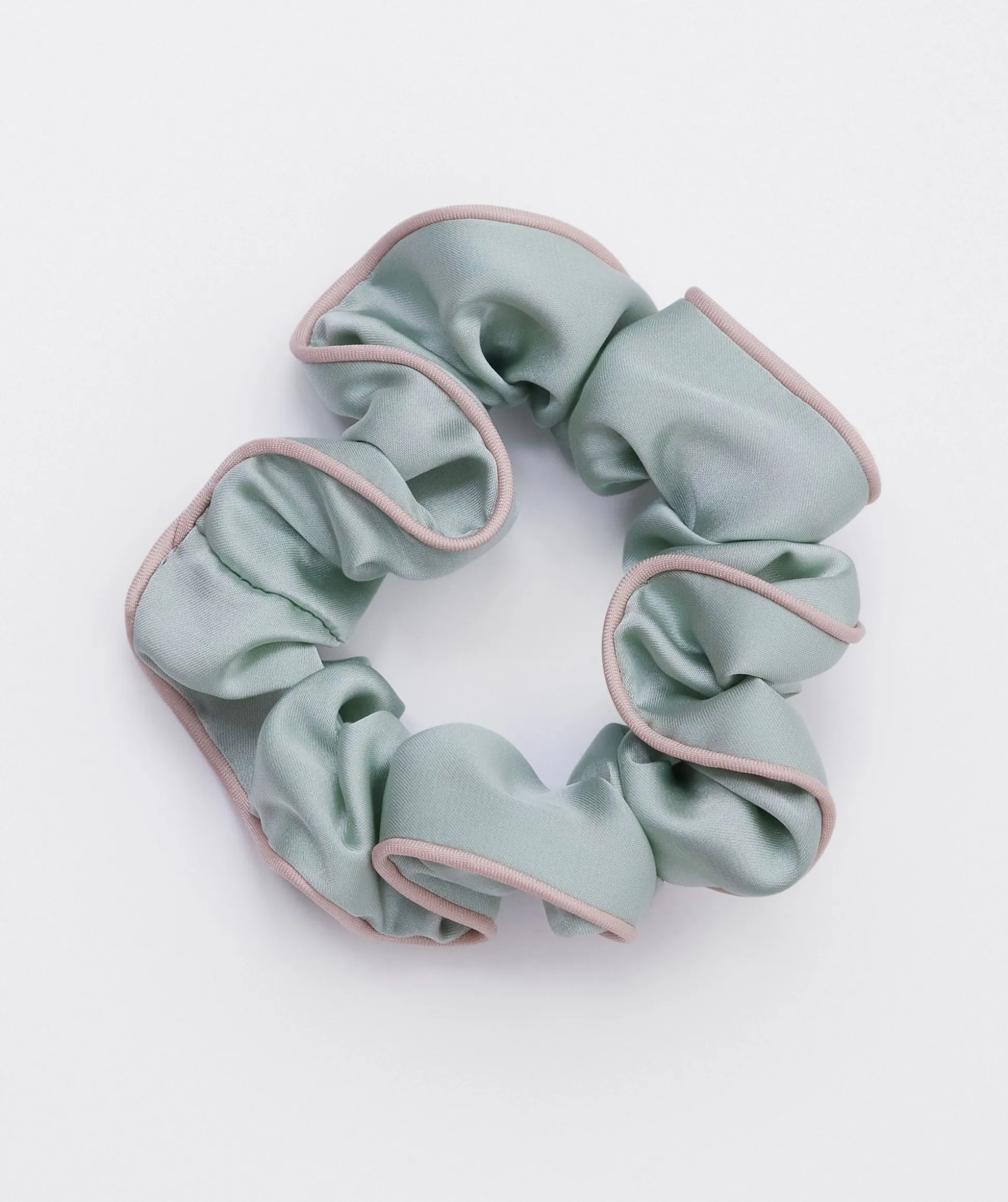 Scrunchie With Piping - Light Green