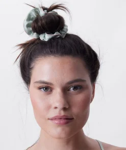 Scrunchie With Piping - Light Green