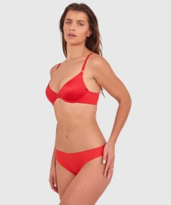 Sexy Basics Push Up Scoop-Dark Red
