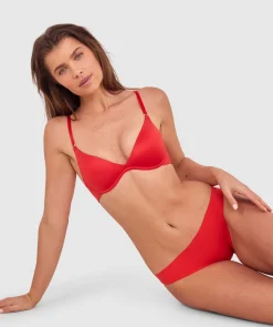 Sexy Basics Push Up Scoop-Dark Red