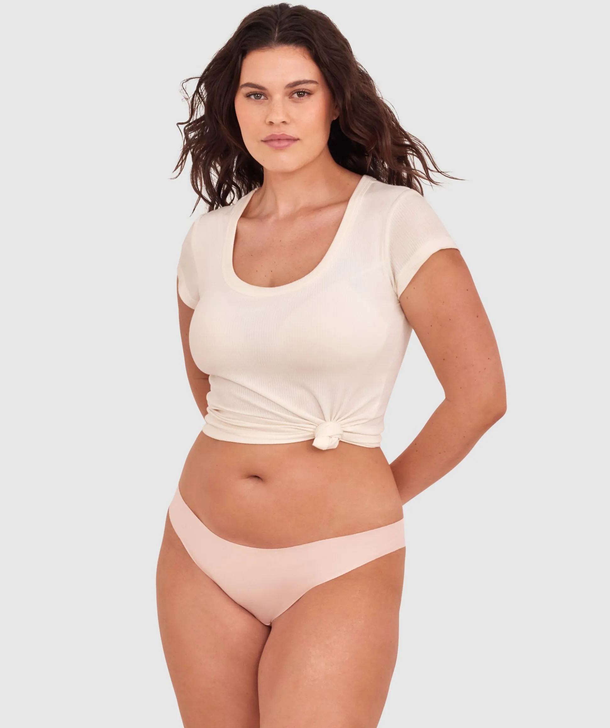 Smooth Comfort Cotton Brazilian Knicker - Blush Pink