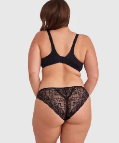 Smooth Comfort Lace Bikini Knicker - Black