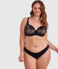 Smooth Comfort Lace Bikini Knicker - Black