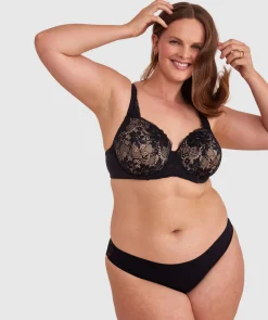 Smooth Comfort Lace Bikini Knicker - Black