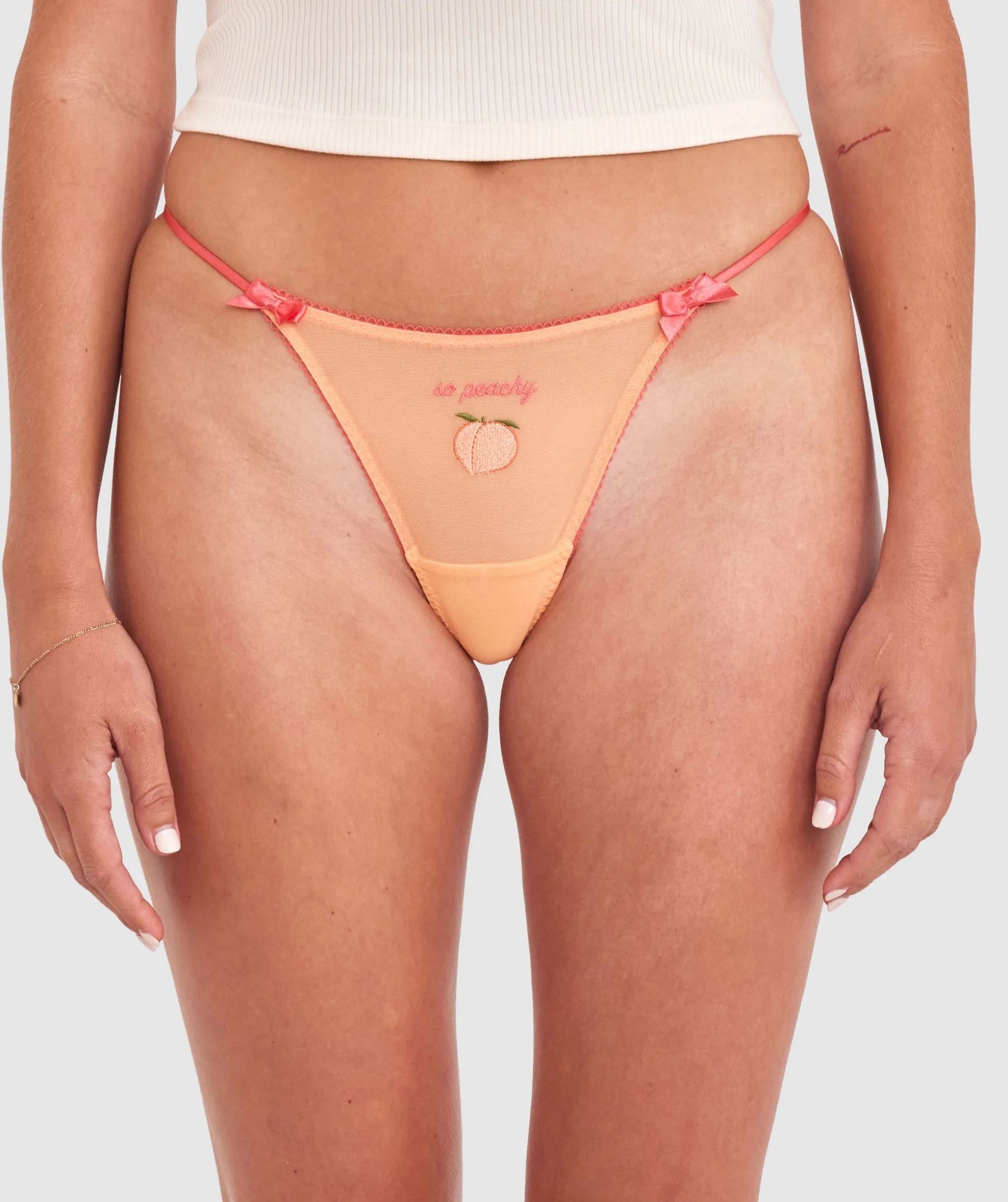 So Peachy High Leg String - Light Orange