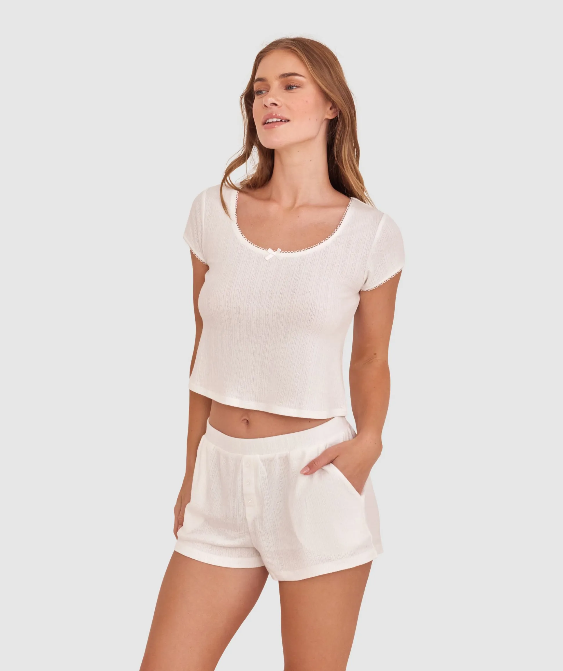 Stephanie Short Sleeve - Ivory