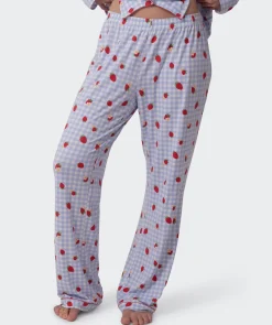 Strawberry Patch Long Pant - Light Blue