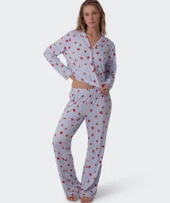 Strawberry Patch Long Pant - Light Blue