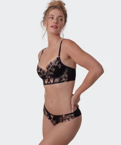 Vamp Allure Brazilian Knicker - Black / Print Animal