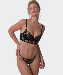 Vamp Allure High Leg String - Black / Print Animal